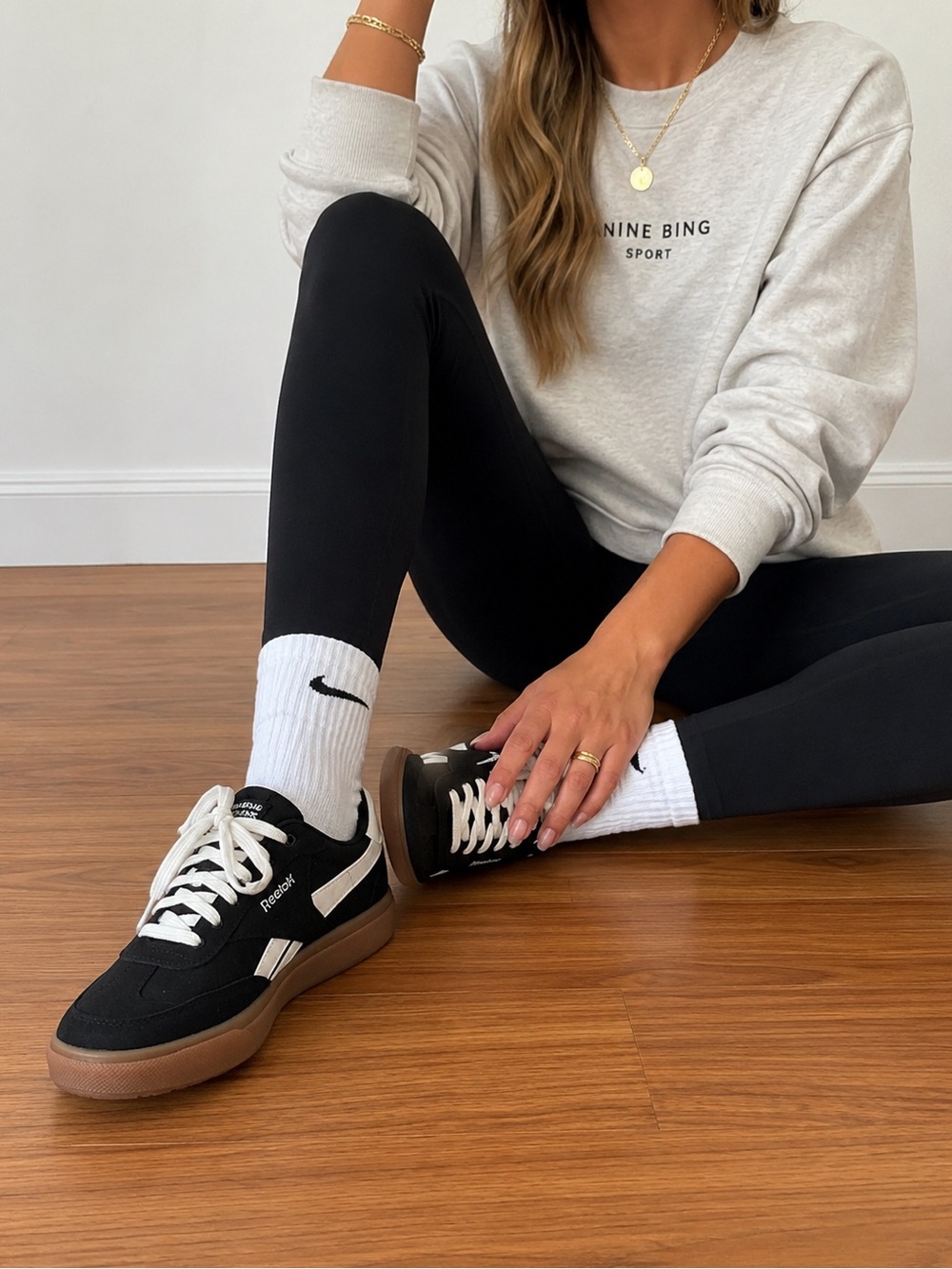 Reebok Court Advance Sneakers – Black White Gum Sole – Women’s 6.5 - Picture 1 of 5